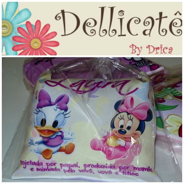 Almofada Personalizada Minie e Pato Donald Baby 20x20